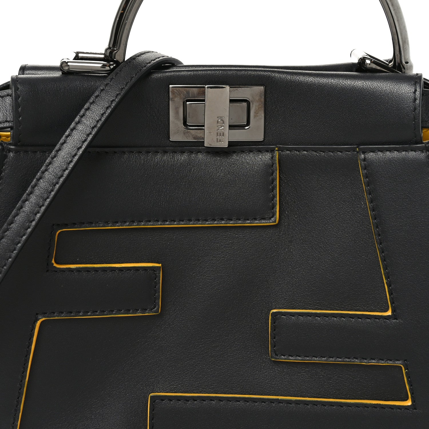 Nappa FF Mini Peekaboo Iconic Satchel Black Sunflower