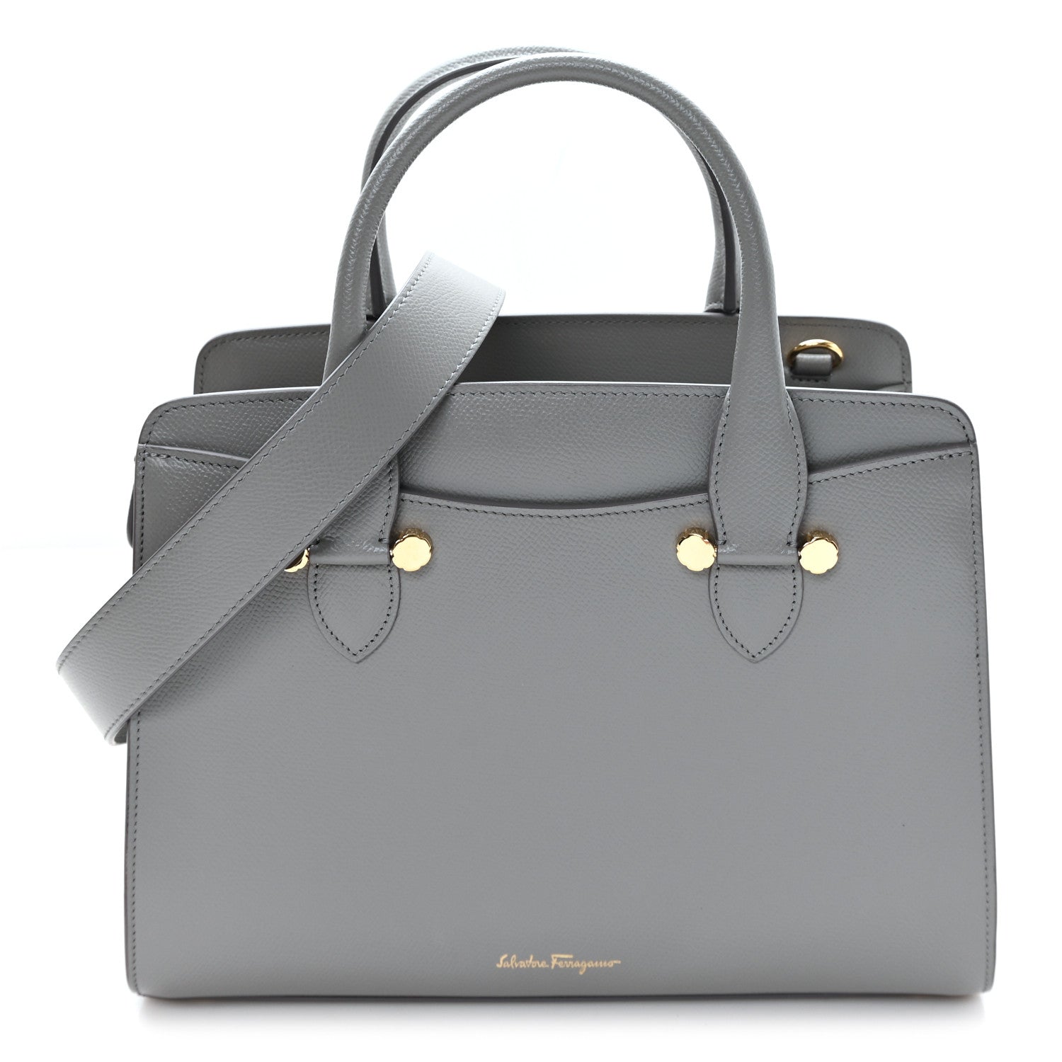 Hammered Calfskin Today Satchel Grey