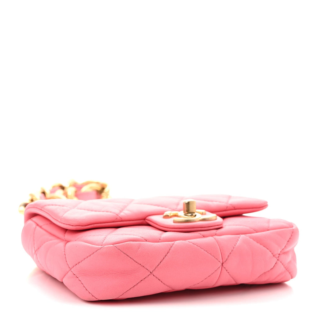 Lambskin Quilted Mini Funky Town Flap Pink