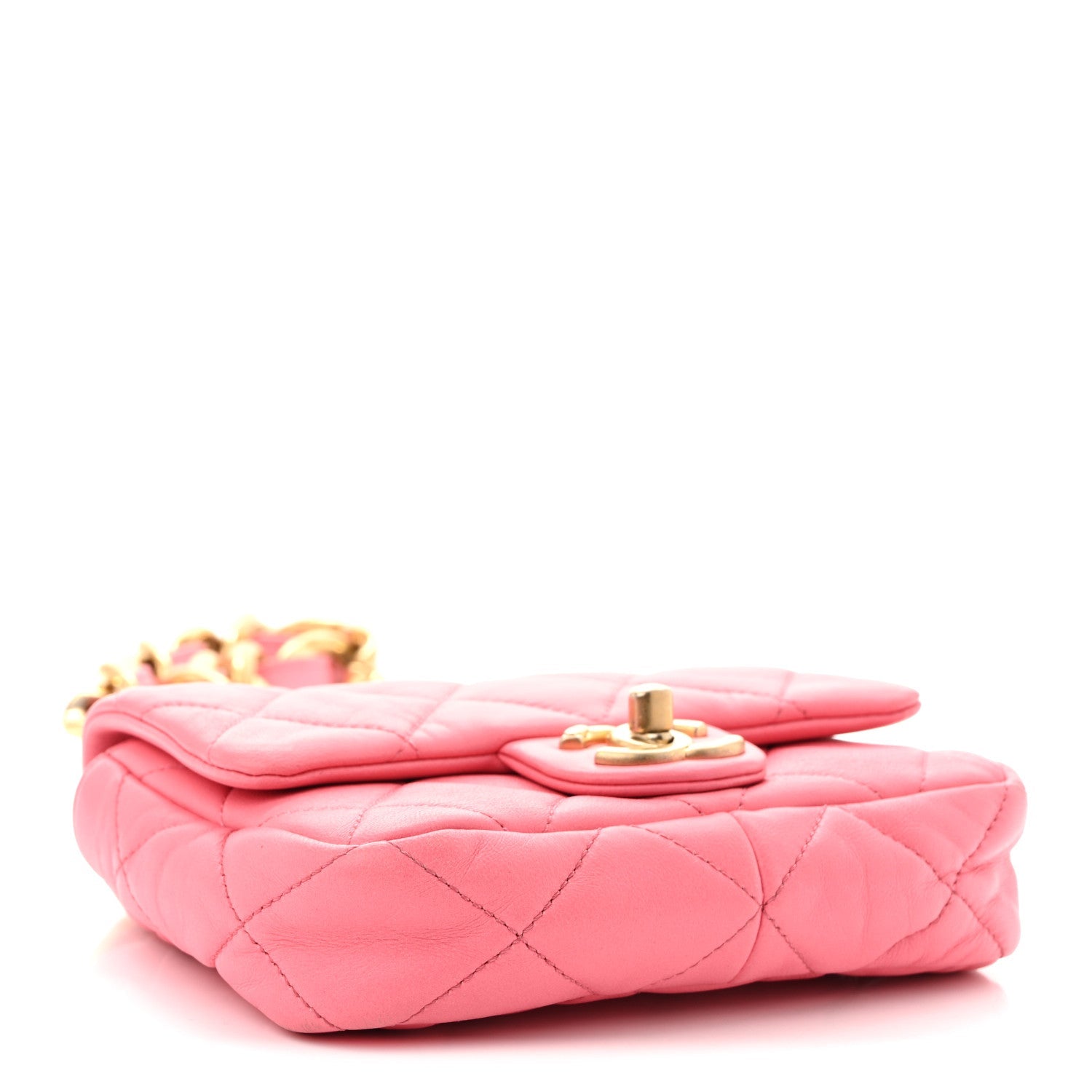 Lambskin Quilted Mini Funky Town Flap Pink