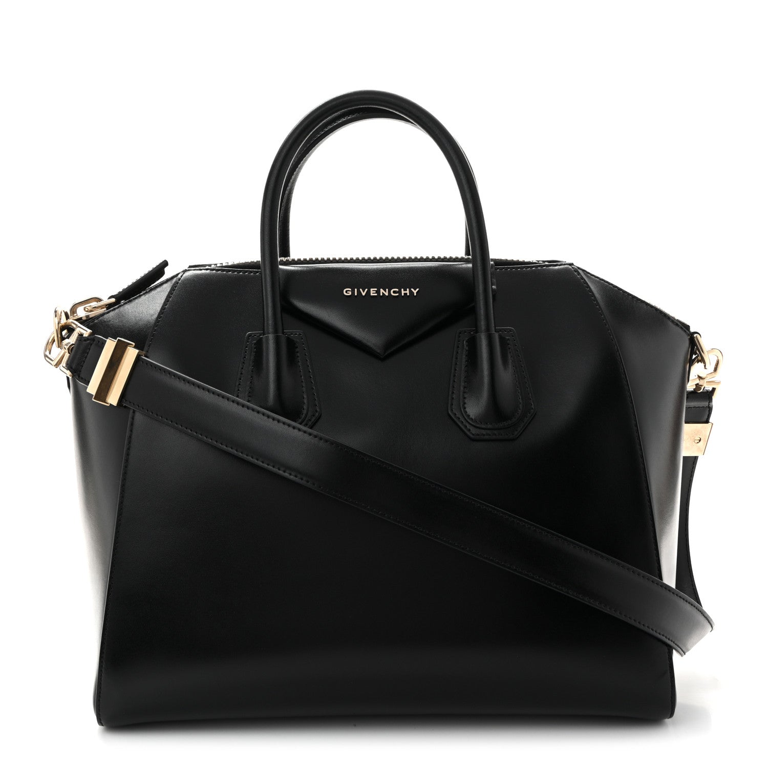 Shiny Lord Calfskin Medium Antigona Black
