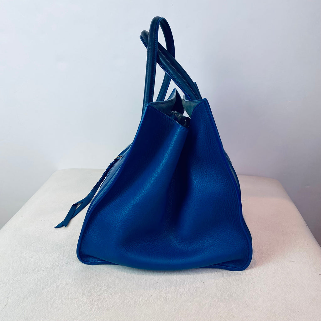 CELINE Phantom Leather Tote Shoulder Bag Blue