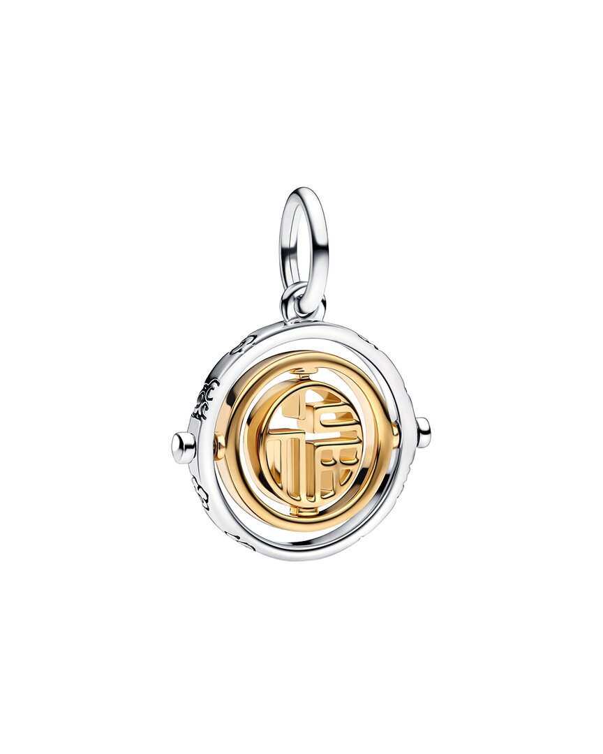 Pandora Moments Silver & 14K Plated Two-Tone Spinning Dangle Charm
