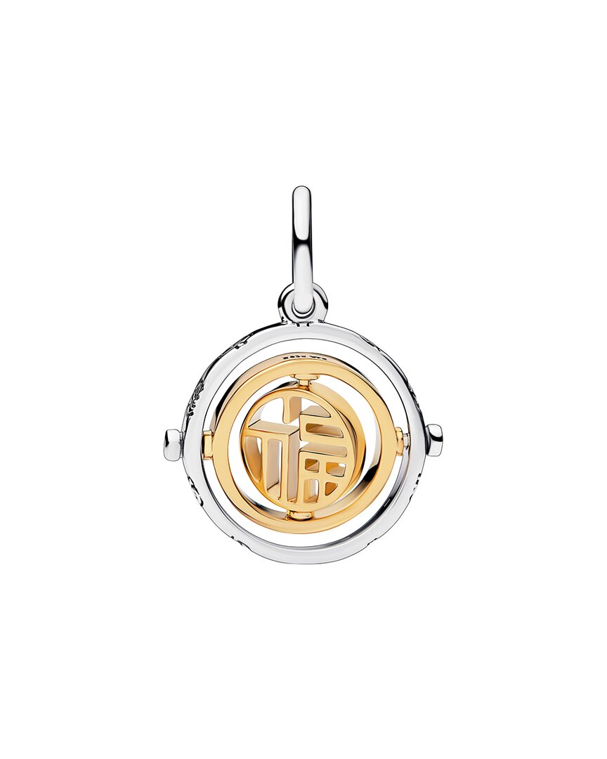 Pandora Moments Silver & 14K Plated Two-Tone Spinning Dangle Charm