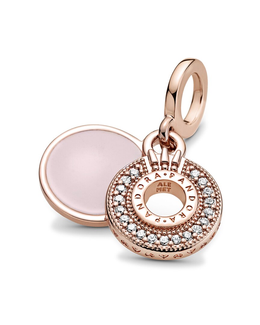 Pandora Signature 14K Rose Gold Plated Cz Crown Charm