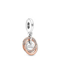Pandora Moments Silver & 14K Rose Gold Plated Cz Family Always Encircled  Dangle