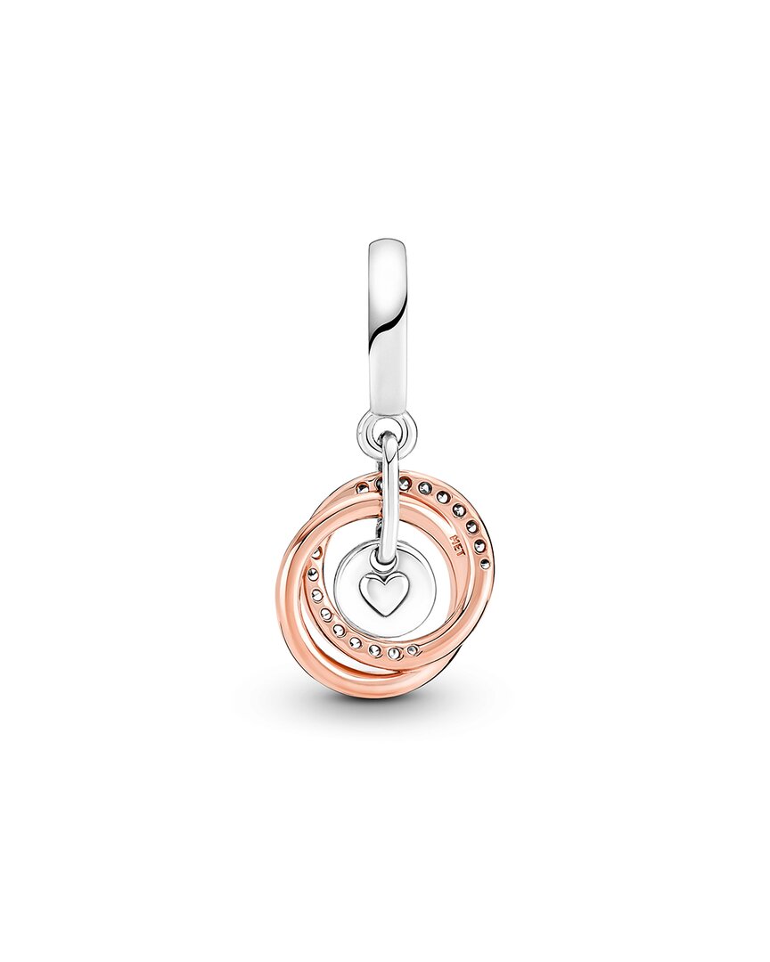 Pandora Moments Silver & 14K Rose Gold Plated Cz Family Always Encircled  Dangle