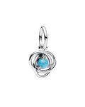 Pandora Moments Silver Cz Turquoise Blue Eternity Circle Dangle Charm