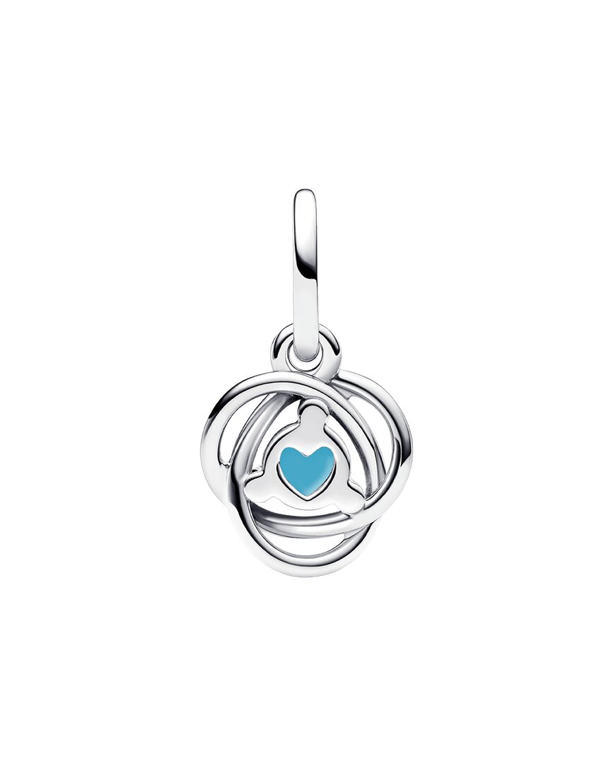 Pandora Moments Silver Cz Turquoise Blue Eternity Circle Dangle Charm