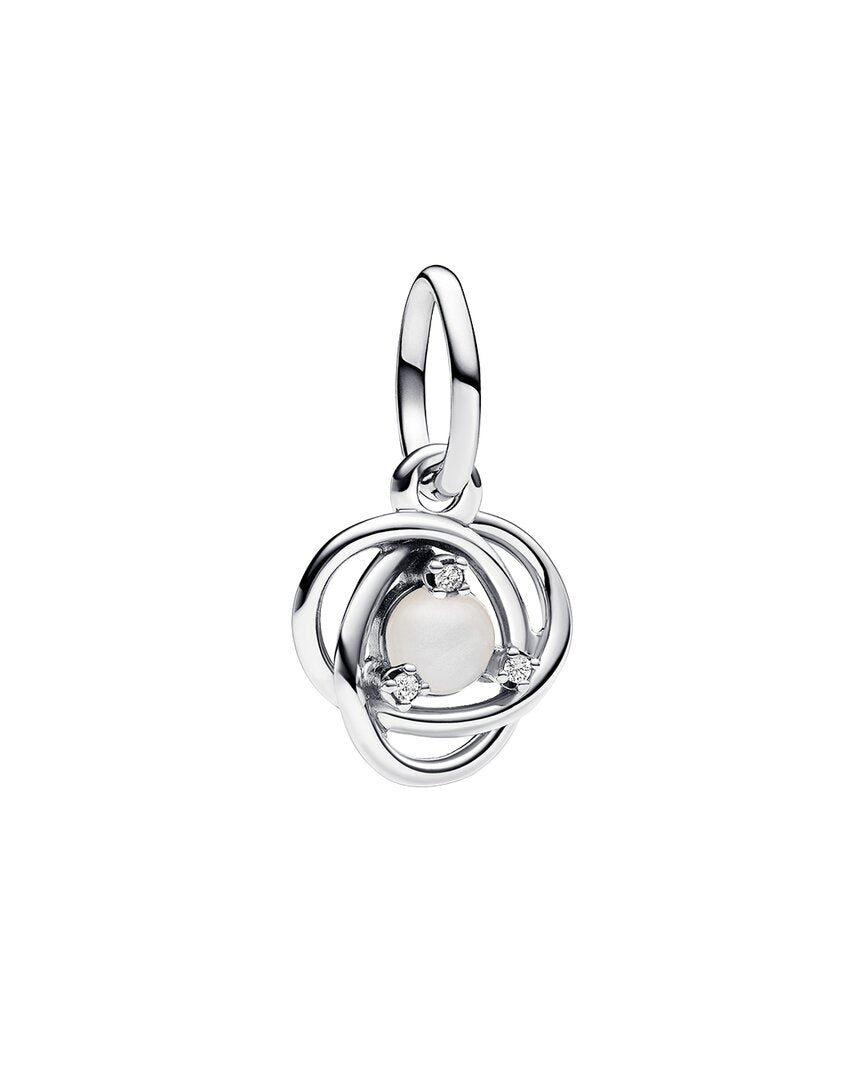 Pandora Moments Silver White Eternity Circle Dangle Charm