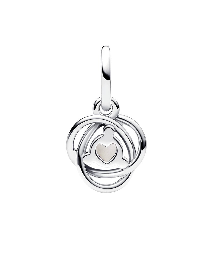 Pandora Moments Silver White Eternity Circle Dangle Charm