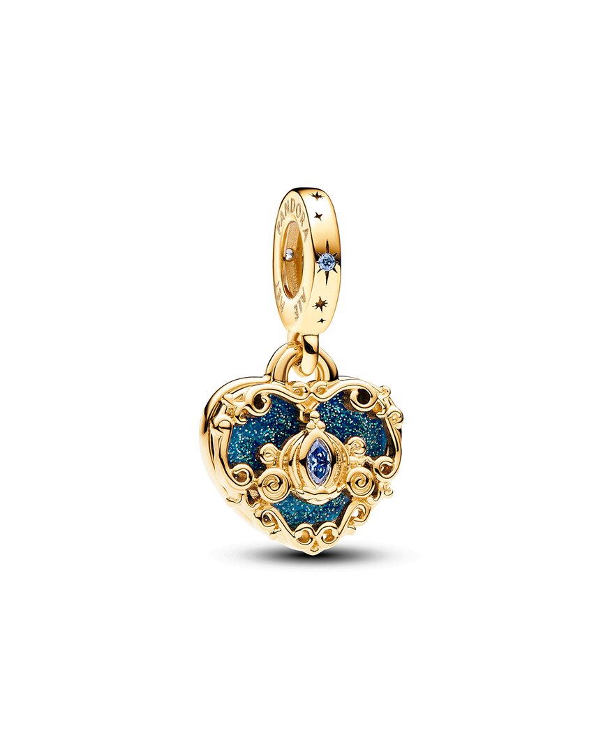 Pandora X Disney Gold Plated Disney Cinderella's Carriage & Heart Dangle Charm