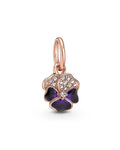Pandora Moments 14K Rose Gold Plated Cz Pansy Dangle Charm