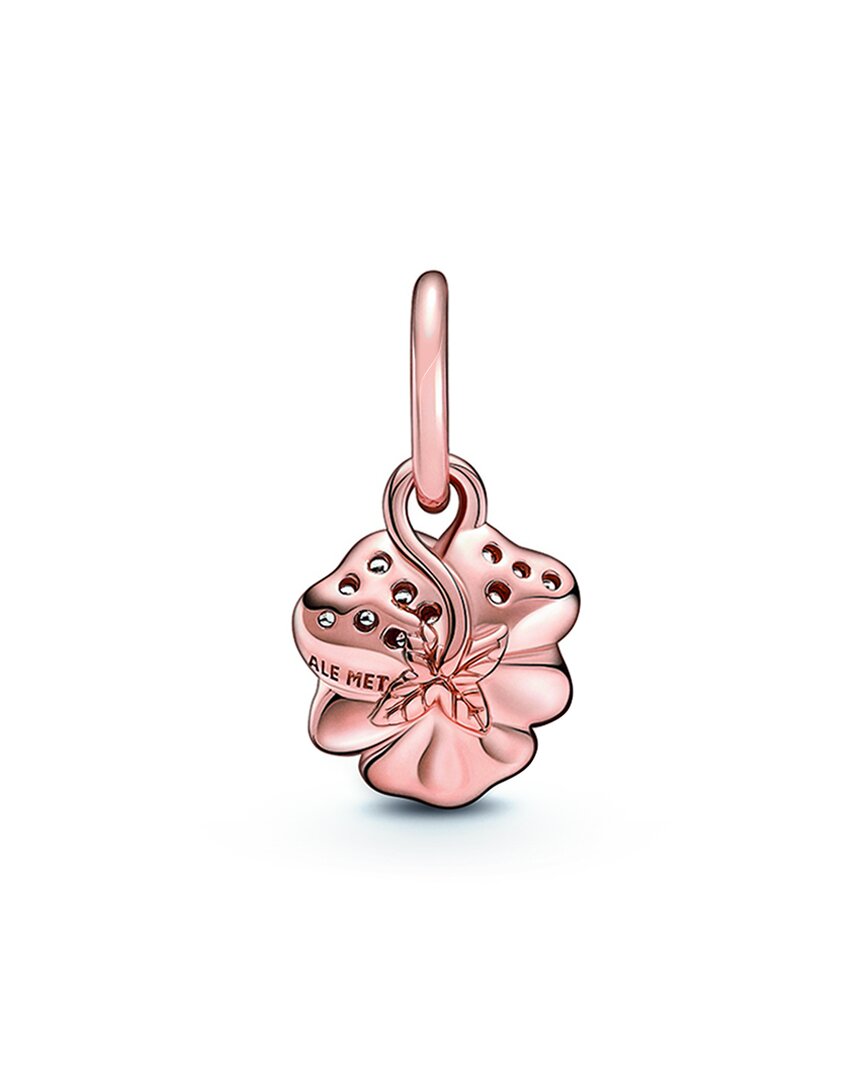 Pandora Moments 14K Rose Gold Plated Cz Pansy Dangle Charm