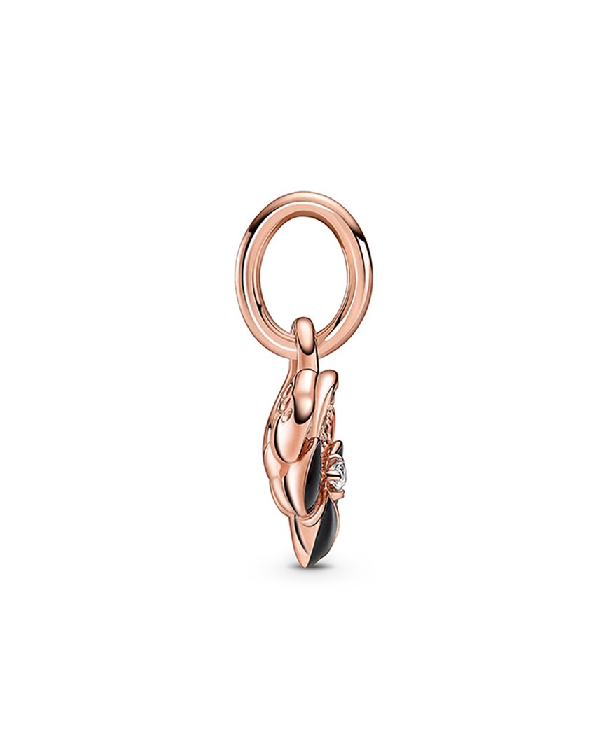 Pandora Moments 14K Rose Gold Plated Cz Pansy Dangle Charm