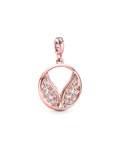 Pandora Me 14K Rose Gold Plated Cz Angel Wings Medallion Charm