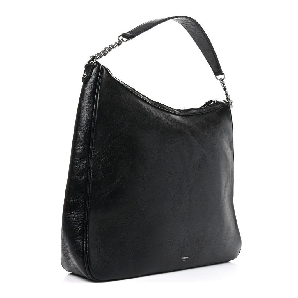 Lambskin Large JC Soft Hobo Bag Black
