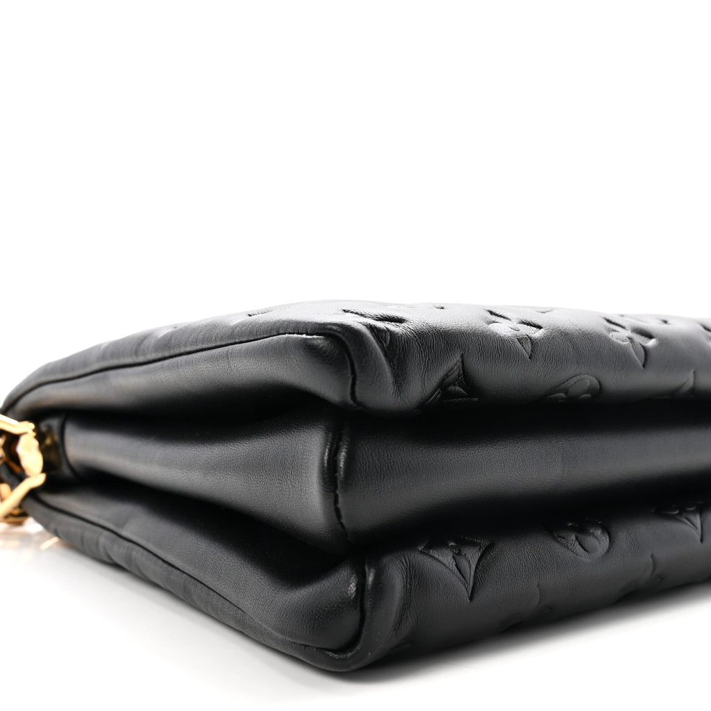 Lambskin Embossed Monogram Coussin MM Black