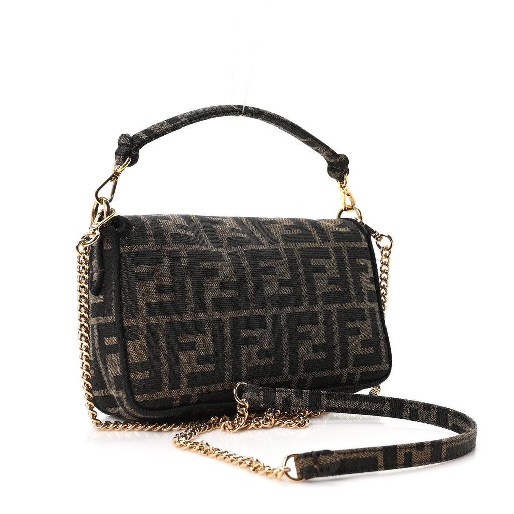Fabric Jacquard FF 1974 Mini Baguette Tobacco Moro Black