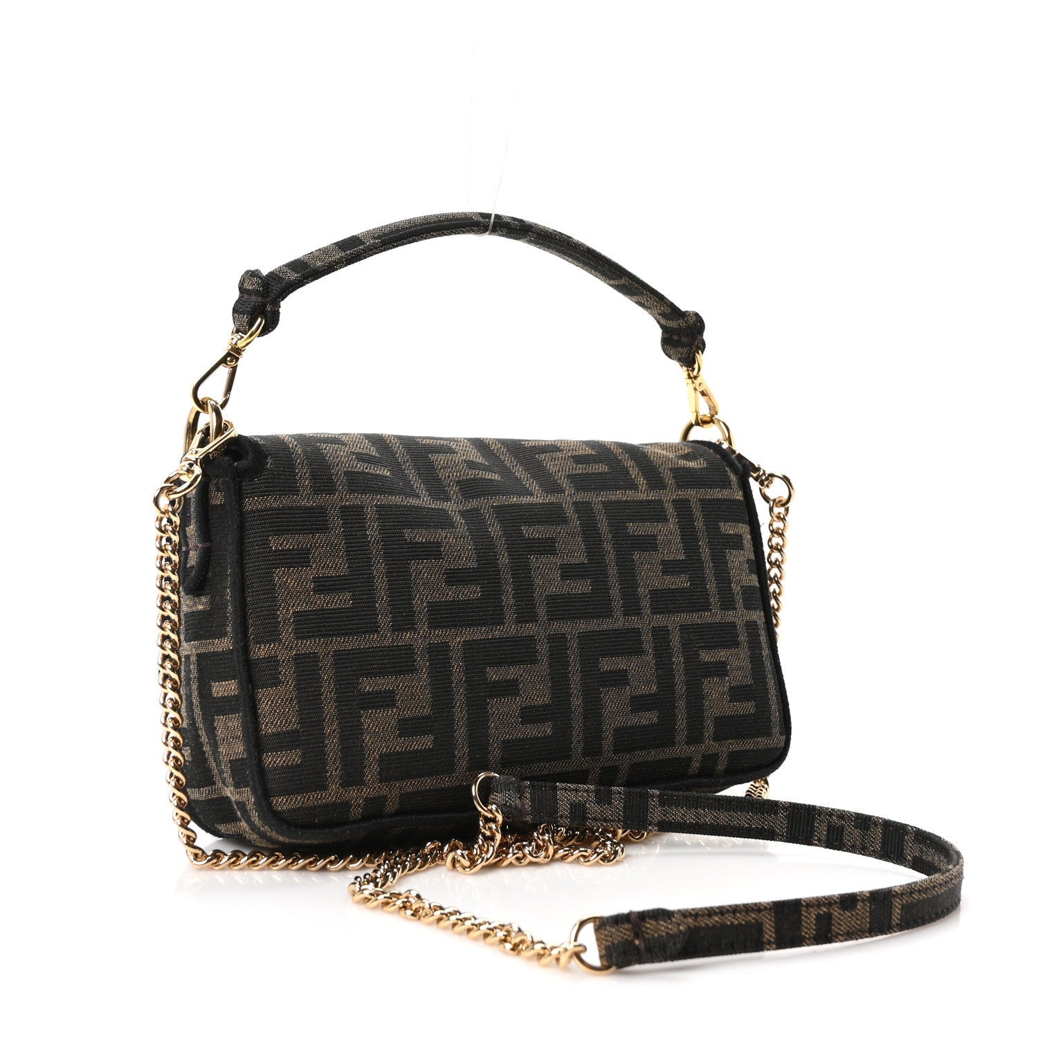 Fabric Jacquard FF 1974 Mini Baguette Tobacco Moro Black