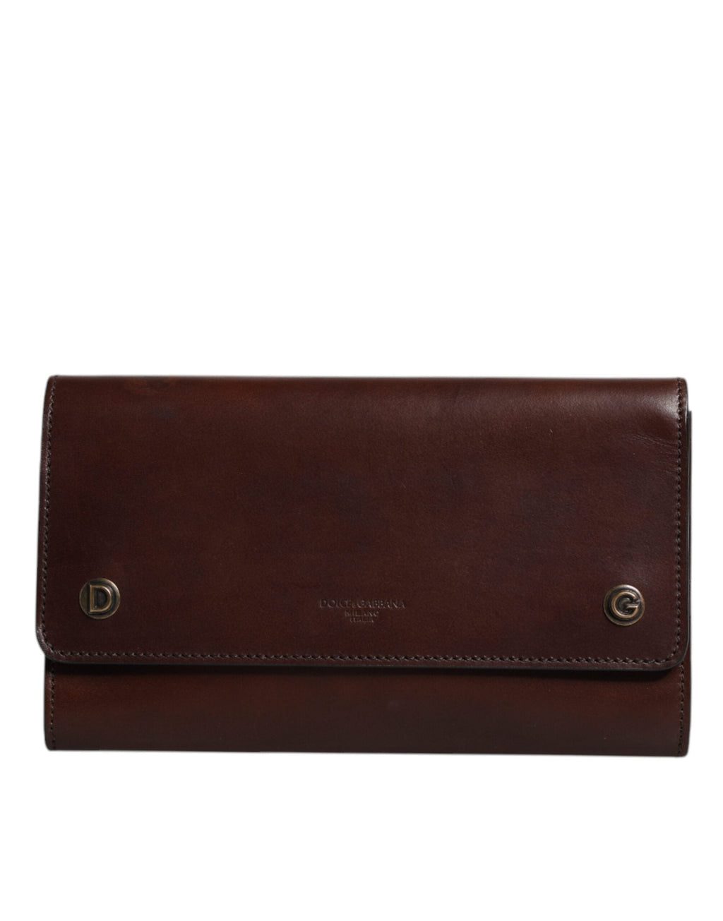 Dolce & Gabbana Brown Leather Logo Embossed Crossbody Women's Bag ( )