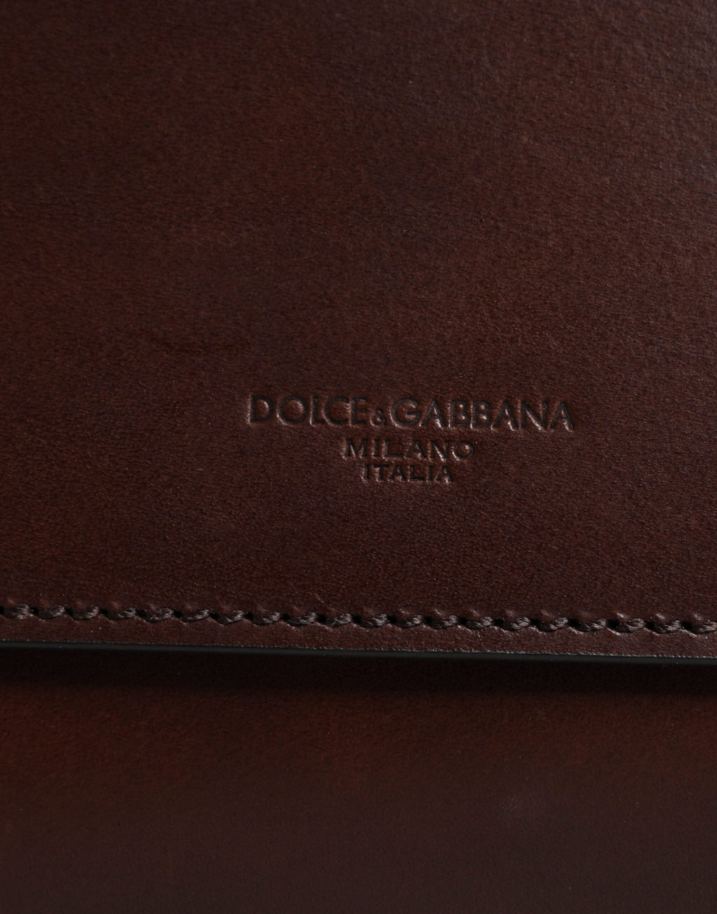 Dolce & Gabbana Brown Leather Logo Embossed Crossbody Women's Bag ( )