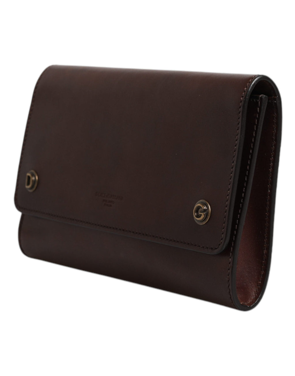 Dolce & Gabbana Brown Leather Logo Embossed Crossbody Women's Bag ( )