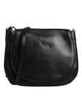 Dolce & Gabbana Black Leather Flap Saddle Shoulder Women's Bag ( )
