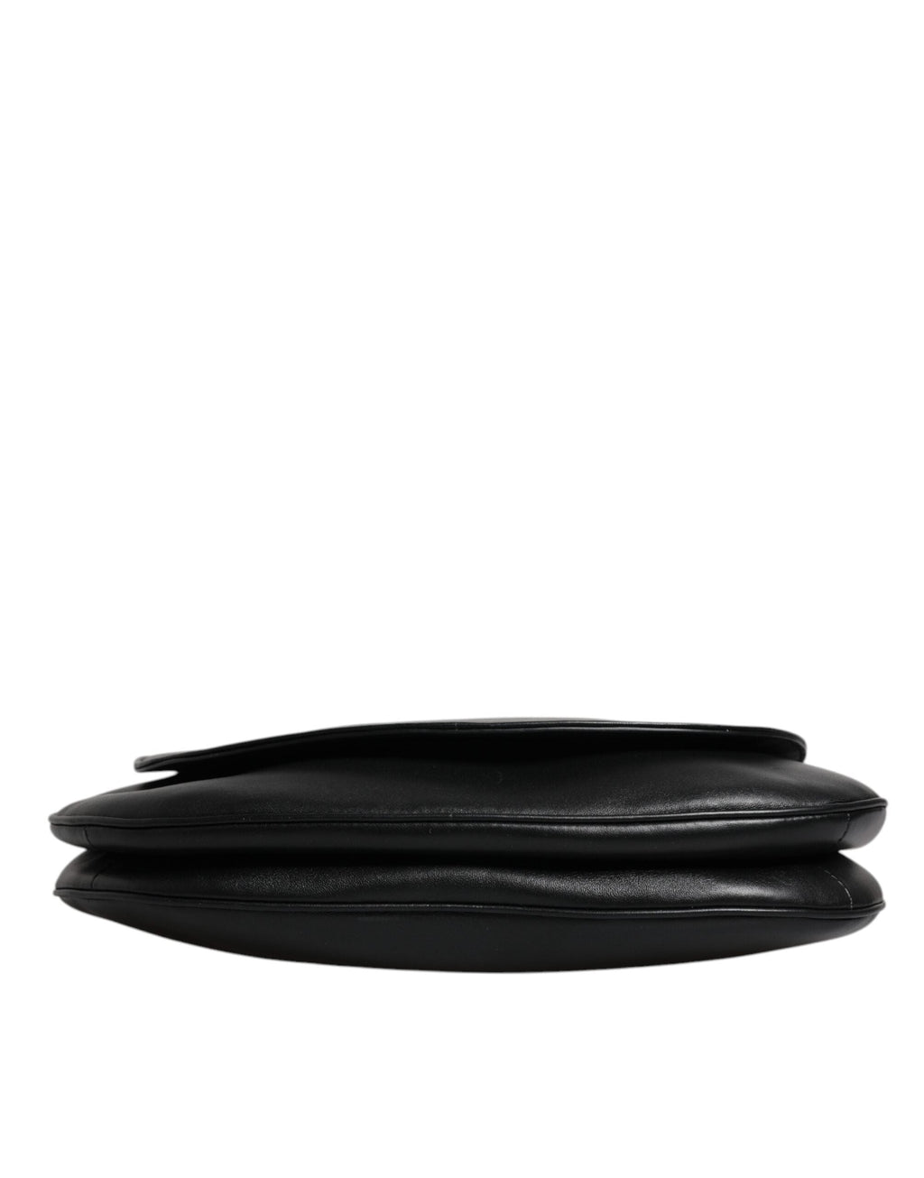 Dolce & Gabbana Black Leather Flap Saddle Shoulder Women's Bag ( )