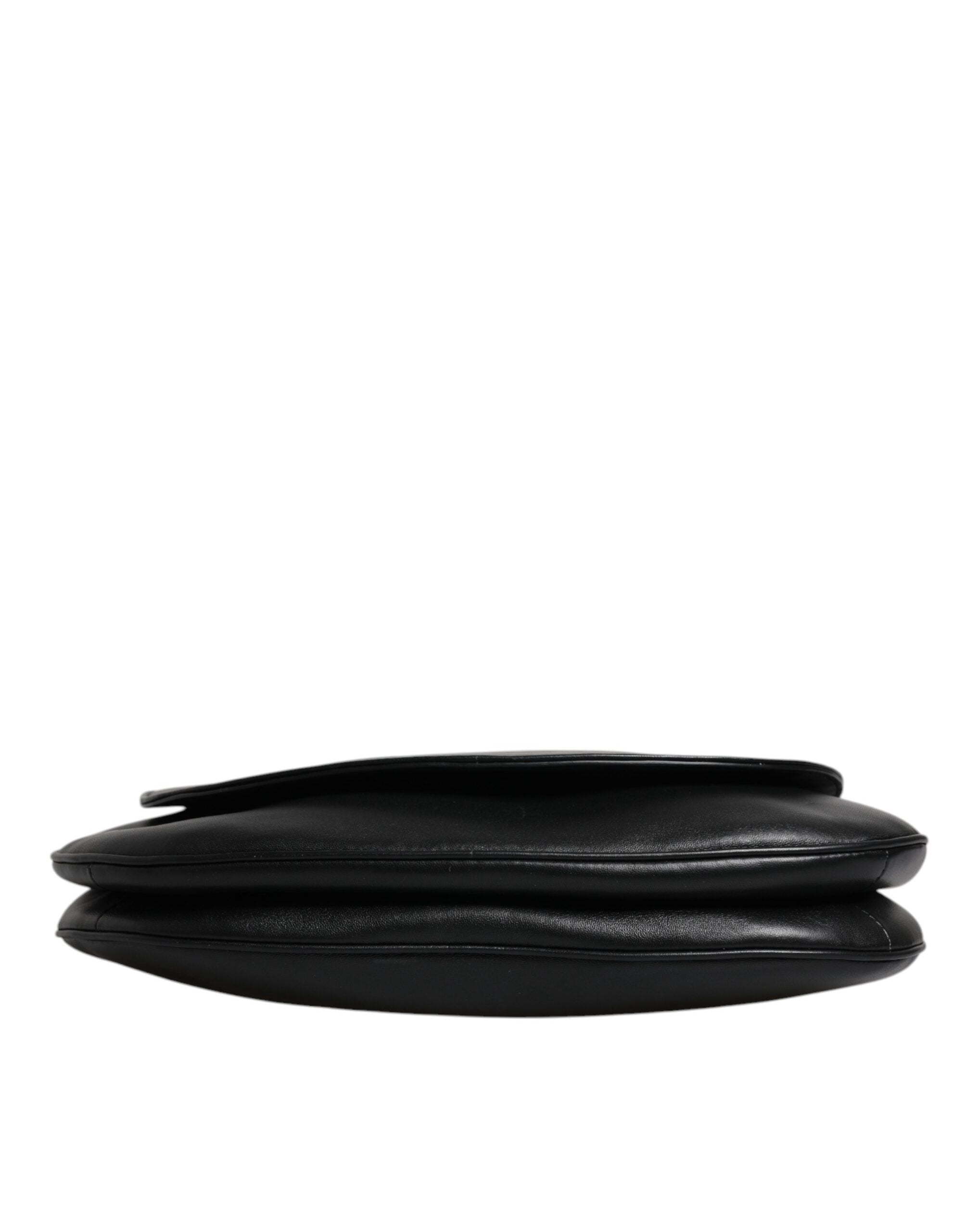Dolce & Gabbana Black Leather Flap Saddle Shoulder Women's Bag ( )
