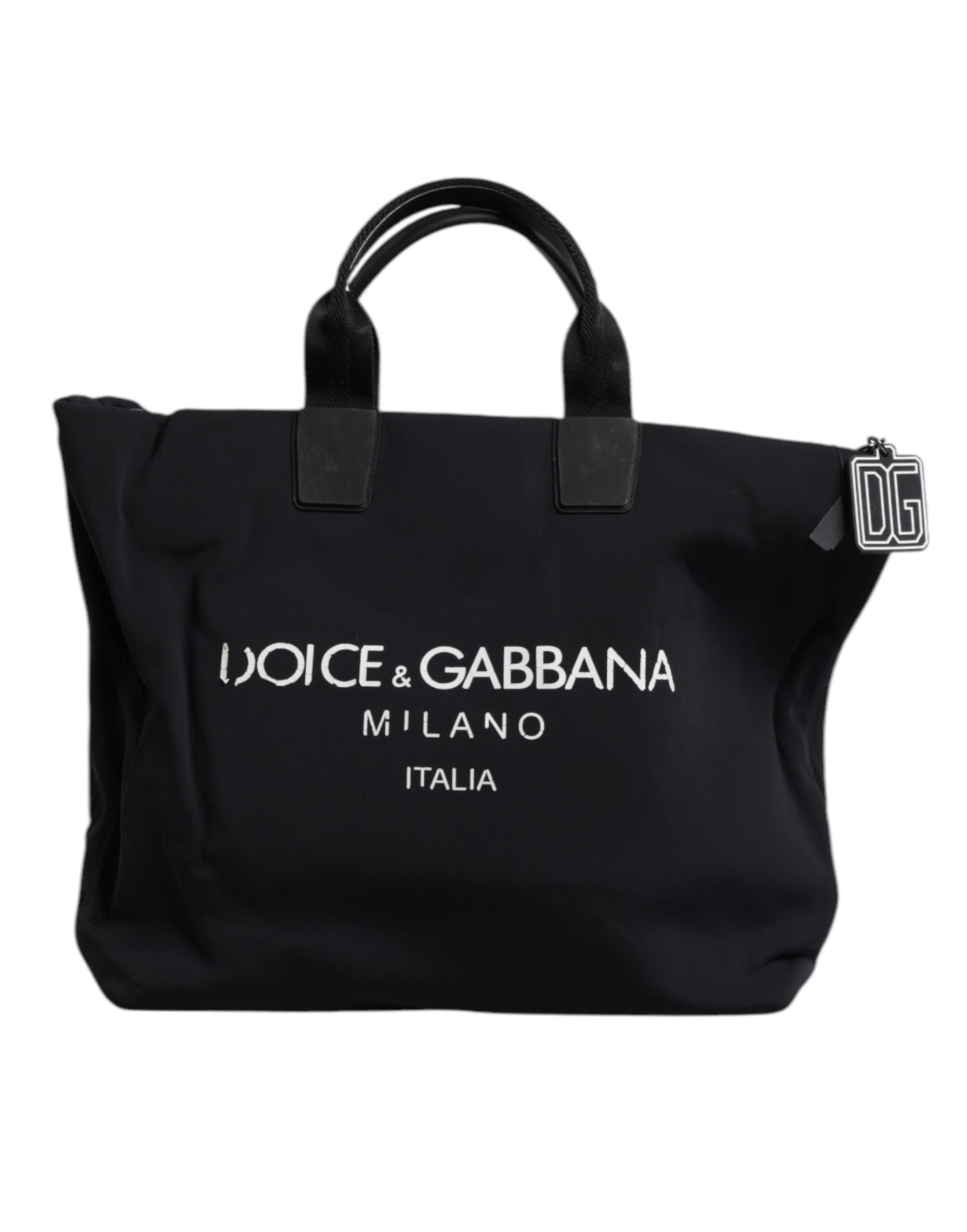 Dolce & Gabbana Black Canvas DG Logo Women Shopping Hand Tote Women's Bag ( )
