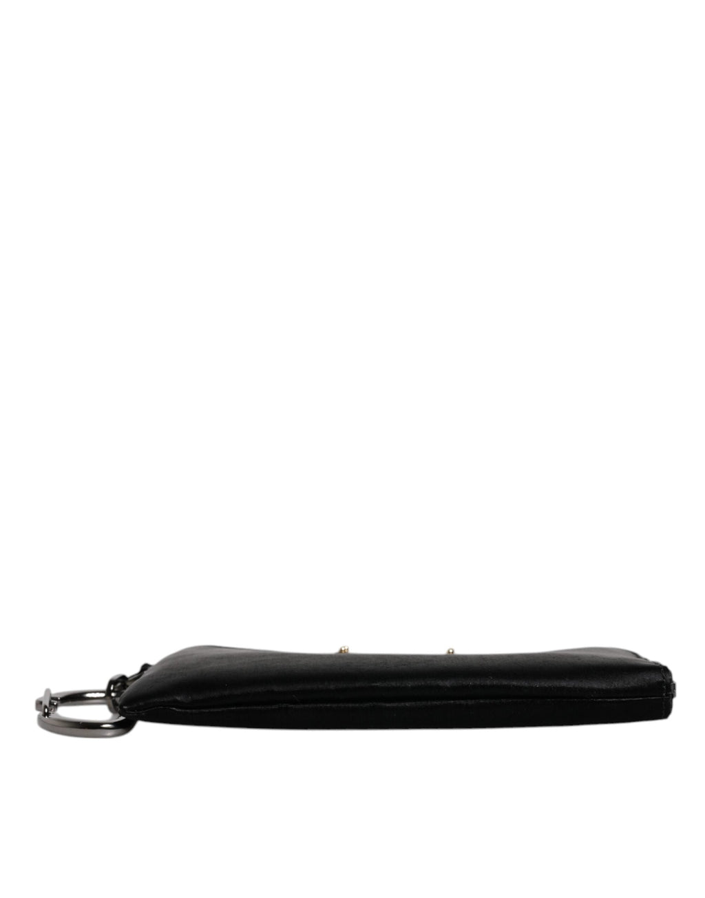 Dolce & Gabbana Black Nylon Logo Plaque Keyring Pouch Clutch Men's Bag