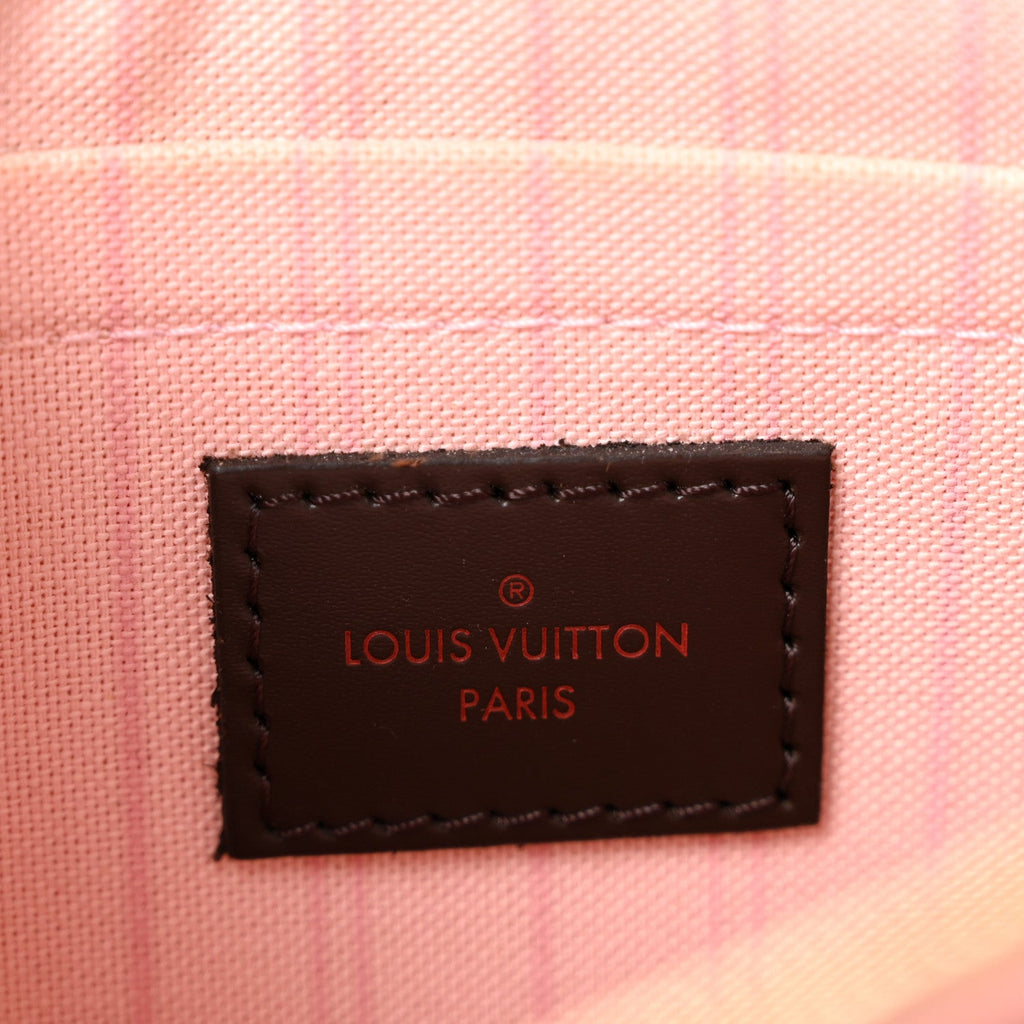 Damier Ebene Neverfull MM GM Pochette Rose Ballerine