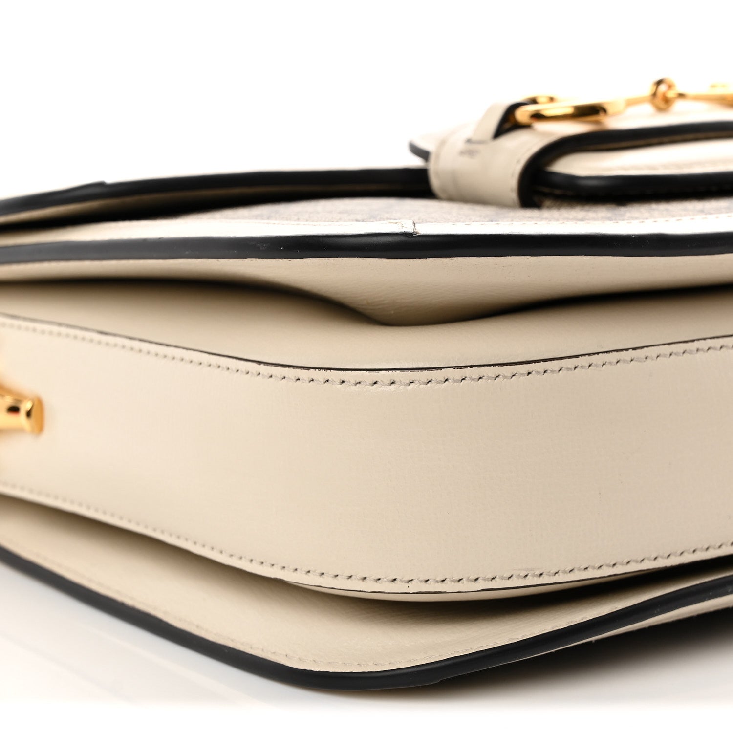 GG Supreme Monogram Horsebit 1955 Shoulder Bag Beige Mystic White