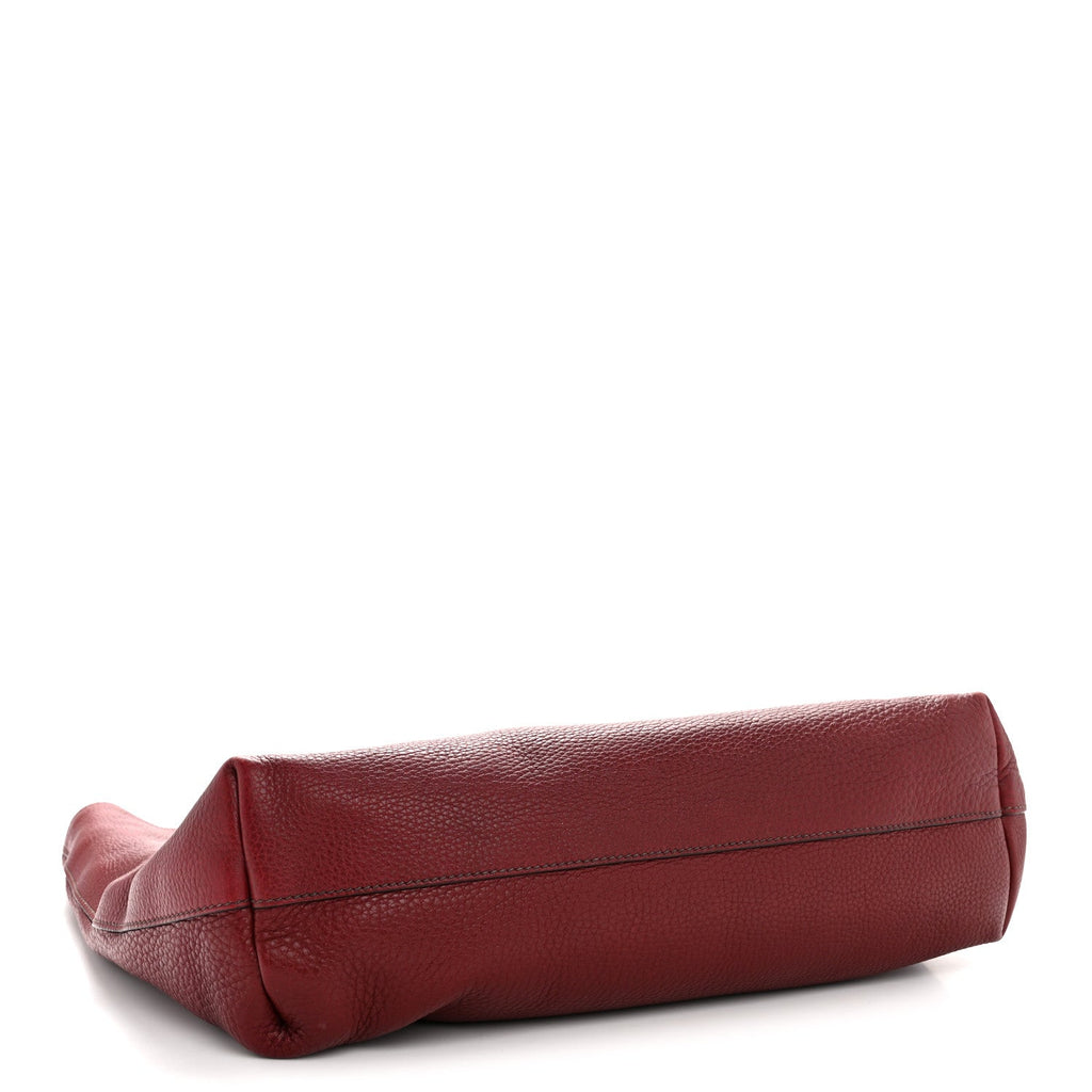 Vitello Daino Shopping Tote Amaranto