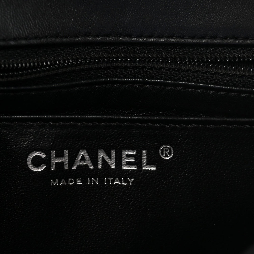 Lambskin Quilted Mini Square Flap Black