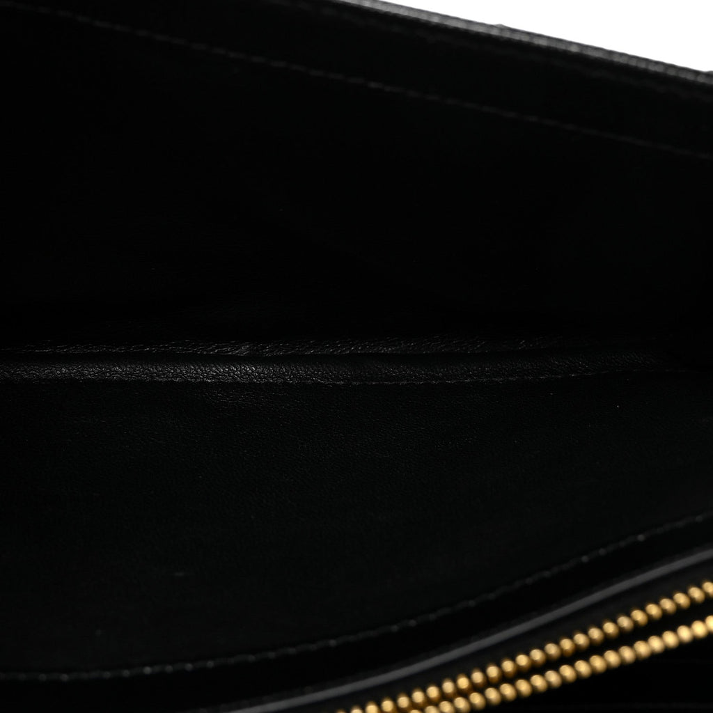 Grain De Poudre Matelasse Chevron Monogram Chain Wallet Black
