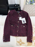 Chanel 22A Burgundy Tweed Jacket