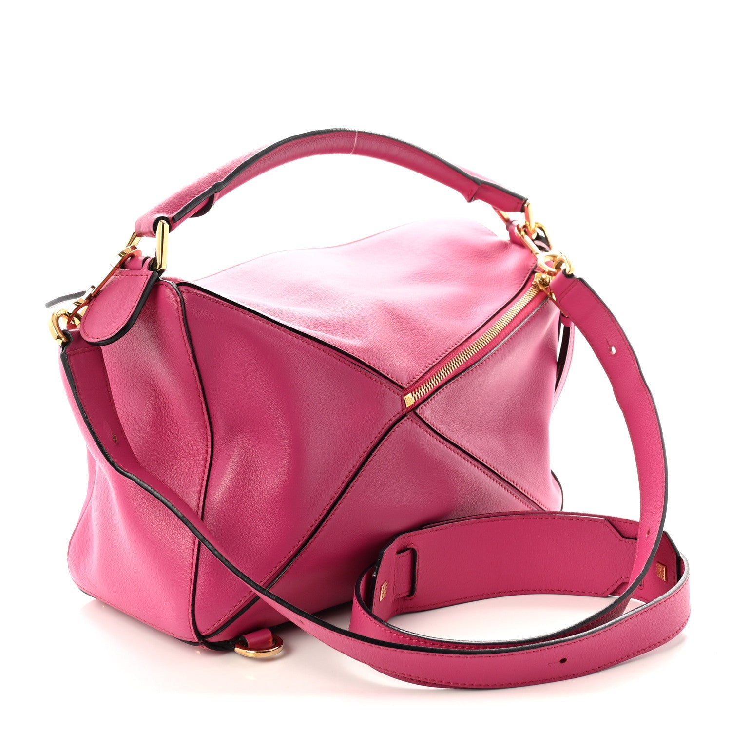 Calfskin Medium Puzzle Bag Fuchsia