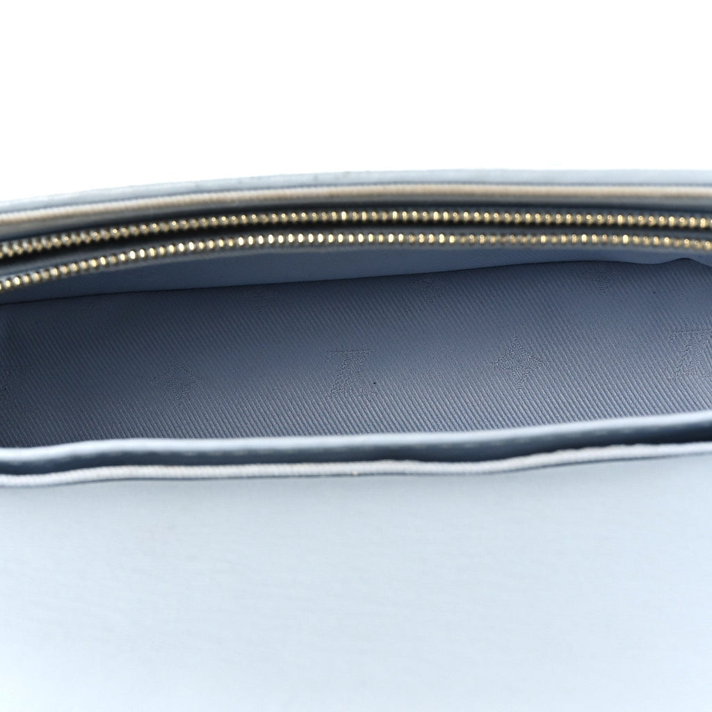 Calfskin Bubblegram Wallet On Strap Ice Blue