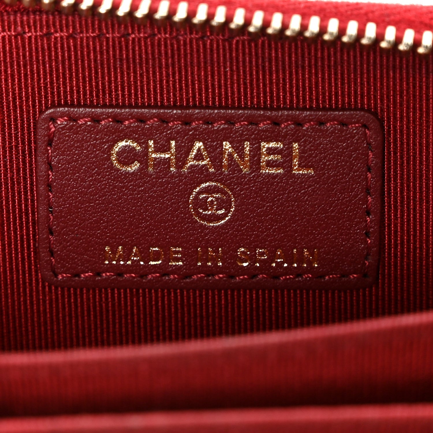 Caviar Quilted Zip Around Coin Purse Burgundy