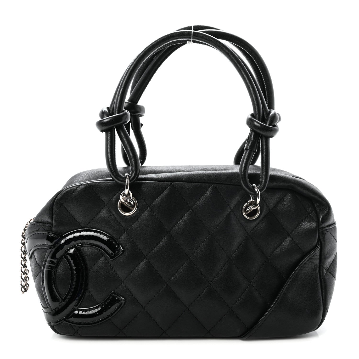 Calfskin Quilted Small Cambon Bowler Black