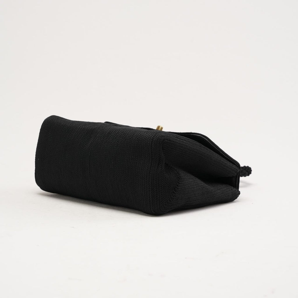 Chanel Vintage Silk Rope Mini Kelly Flap Black 1997