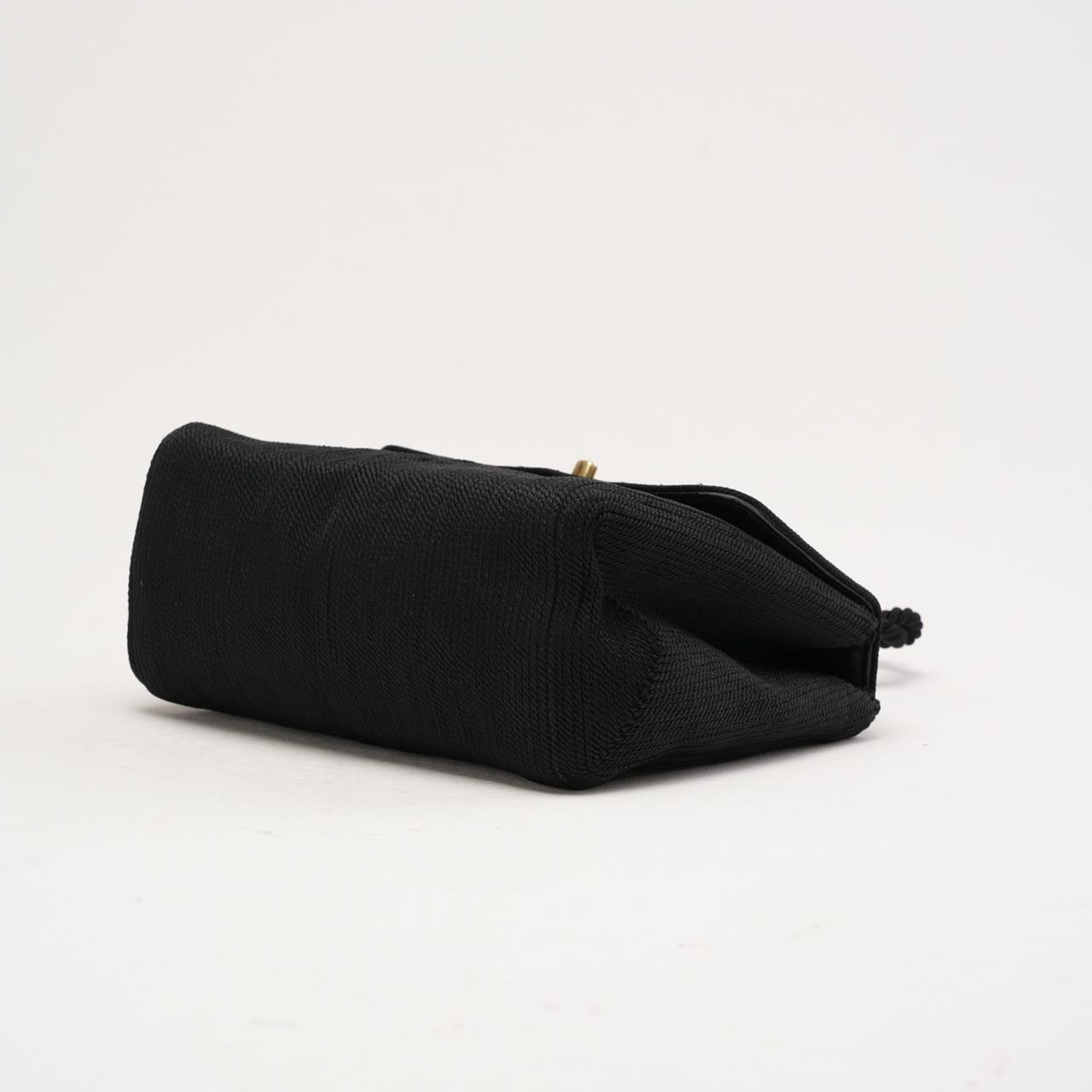 Chanel Vintage Silk Rope Mini Kelly Flap Black 1997