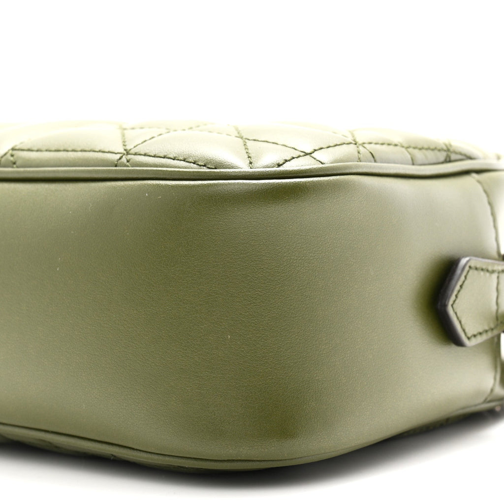 Calfskin Matelasse Aria Small GG Marmont Chain Shoulder Bag Military Wood