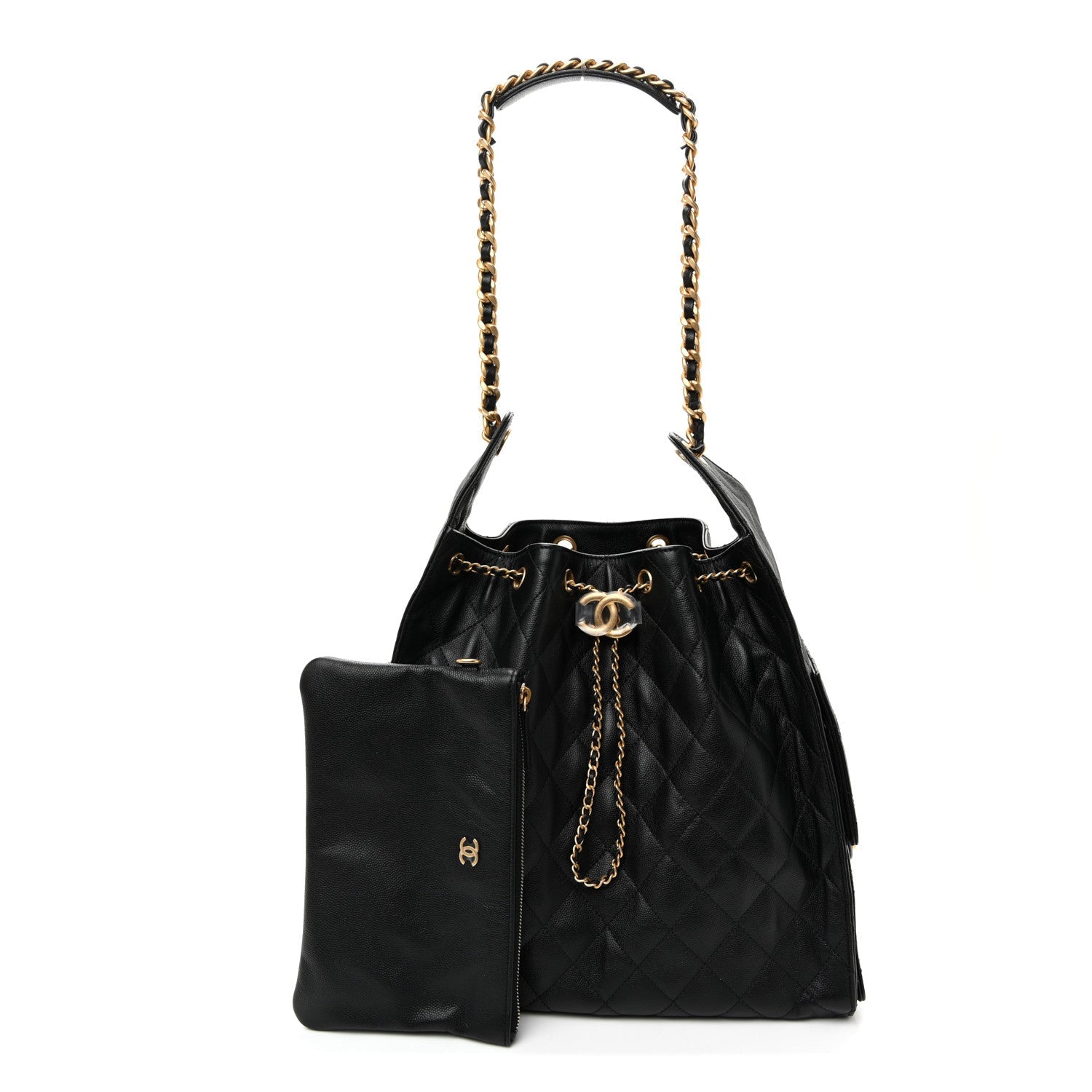Caviar Quilted Medium Chanel 25 Handbag Black