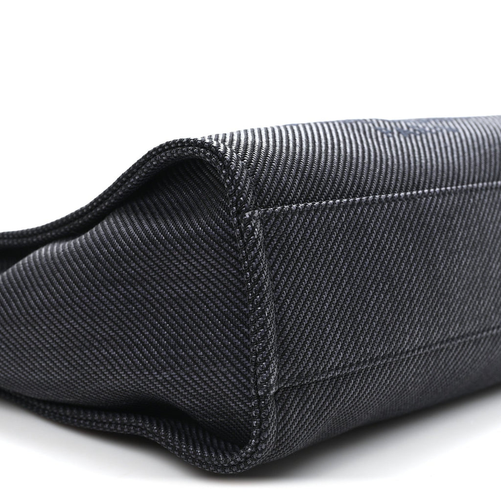 Mixed Fibers Calfskin Small Deauville Tote Black