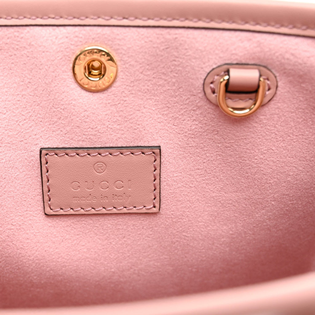 Gilbert Calfskin Jumbo GG Embossed Mini Tote Bag  Dusty Carmine