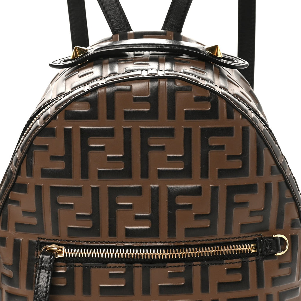Vitello Bi-Color FF 1974 Embossed Mini Backpack Maya Black