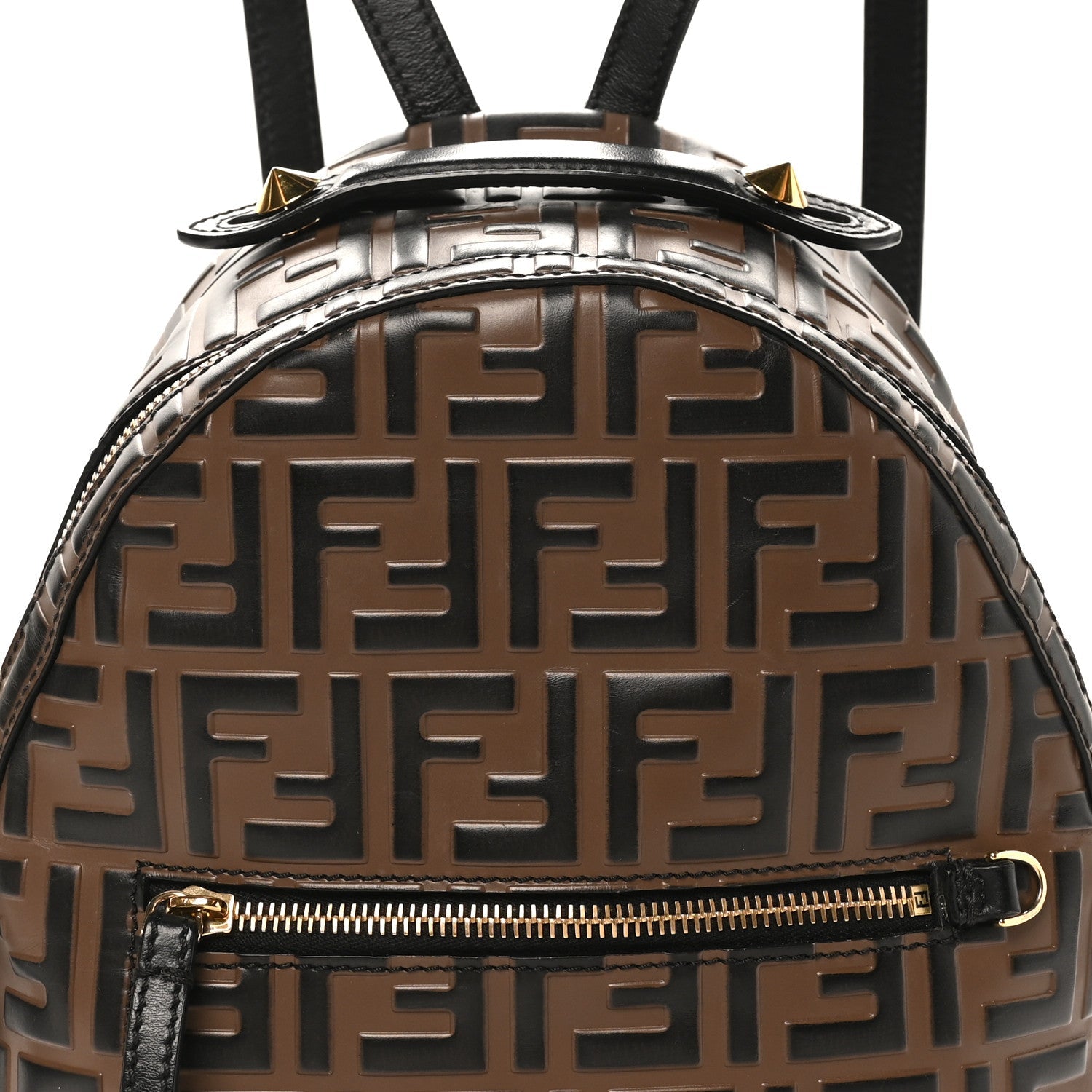 Vitello Bi-Color FF 1974 Embossed Mini Backpack Maya Black